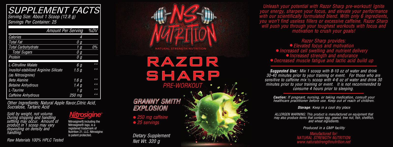 Razor Sharp Pre-workout - Granny Smith Explosion